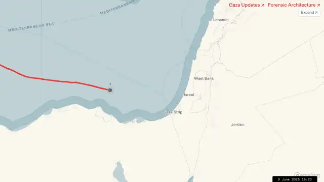 The last location of Madleen shared on FFC's website
