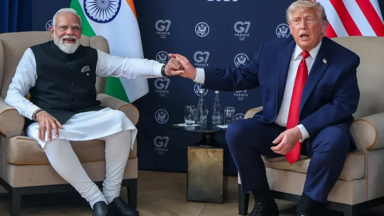 Trump praises Modi at the G7 summit, but behind the compliments lie tariff disputes, maritime tensions and a deeper geopolitical bargain.